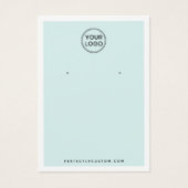 Aangepaste logo lichtaqua blue oorring display-kaa visitekaartje (Voorkant)