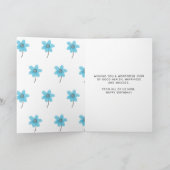 Aangepaste Logo lichtblauwe ventilator Happy Birth Kaart (Binnen)