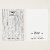 Aangepaste logo lichtgrijze houtoorkaart visitekaartje (Voorkant /achterkant)