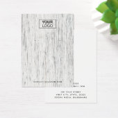 Aangepaste logo lichtgrijze houtoorkaart visitekaartje (Bureau)