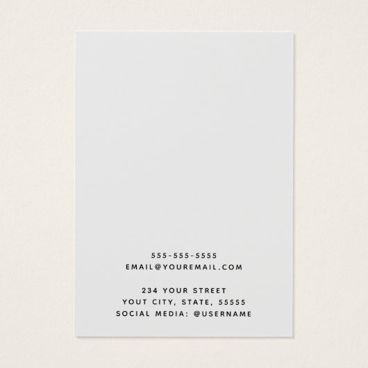 Aangepaste logo lichtgrijze oorenkaart visitekaartje (Achterkant)