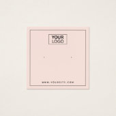 Aangepaste logo lichtzwarte roze oorenkaart vierkante visitekaartjes (Voorkant)