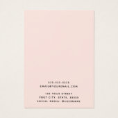 Aangepaste logo lichtzwarte roze oorenkaart visitekaartje (Achterkant)