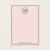 Aangepaste logo lichtzwarte roze oorenkaart visitekaartje (Voorkant)