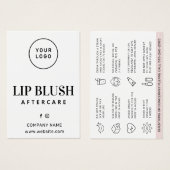 Aangepaste Logo Lip Blush Aftercare Kaart (Voorkant /achterkant)