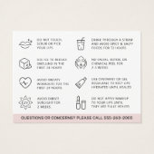 Aangepaste Logo Lip Blush Aftercare Kaart (Achterkant)