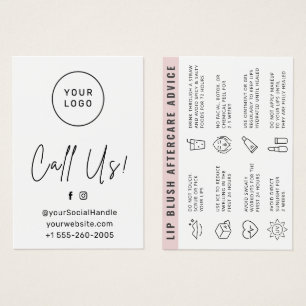 Aangepaste Logo Lip Blush Nazorginstructies Kaart