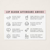 Aangepaste Logo Lip Blush Nazorginstructies Kaart (Achterkant)