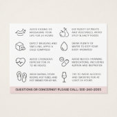 Aangepaste Logo Lip Filler Aftercare Advice Kaart (Achterkant)