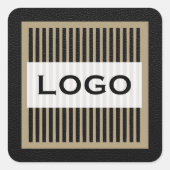 Aangepaste Logo Logo zwarte envelop Vierkante Sticker (Voorkant)