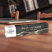 Aangepaste Logo, luxe zwarte goudmarmer Naambordje