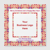Aangepaste Logo Magnetische Happy Christmas Visite (Voorkant)
