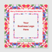 Aangepaste Logo Magnetische Happy Christmas Visite (Voorkant)