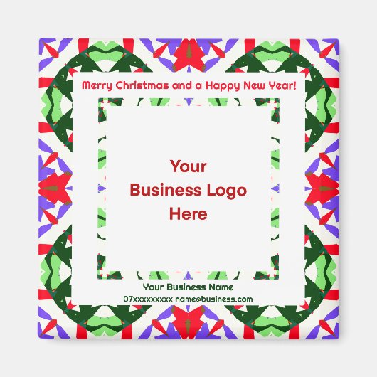 Aangepaste Logo Magnetische Happy Christmas Visite Magneet (Voorkant)