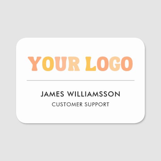 Aangepaste Logo Magnetische of Pin Back Employee Naamplaatje (Voorkant)