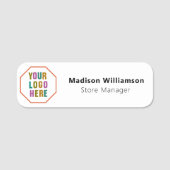 Aangepaste Logo - Magnetische of veiligheidspinnen Naamplaatje (Voorkant)