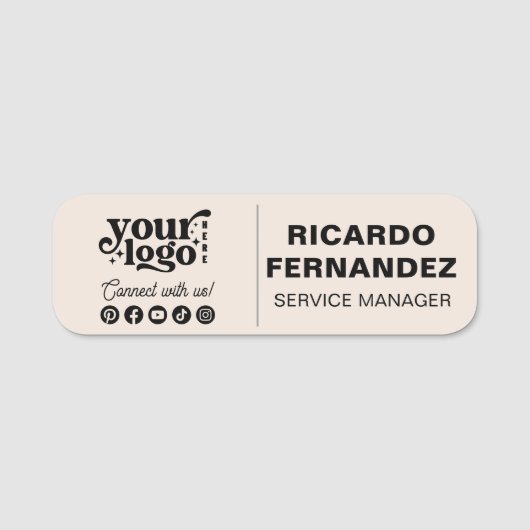 Aangepaste Logo Magnetische & Pin Naam Badge voor  (Voorkant)