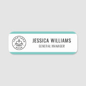 Aangepaste Logo medewerker Blauwgroen Naamplaatje (Voorkant)