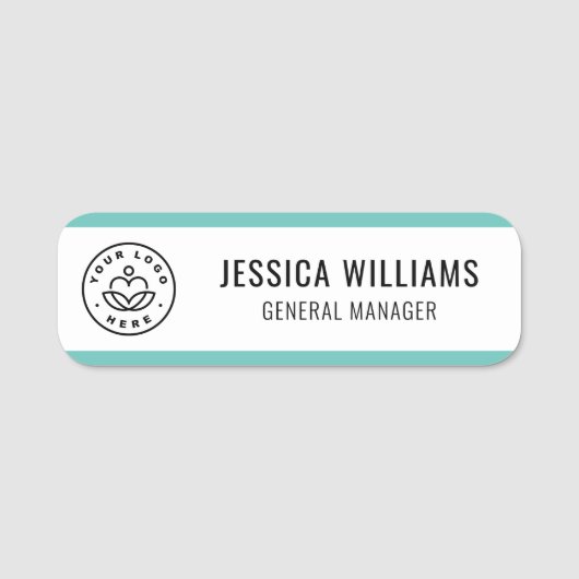 Aangepaste Logo medewerker Blauwgroen Naamplaatje (Voorkant)