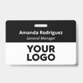Aangepaste Logo Medewerker Eenvoudige Zwart Wit Na Badge (Voorzijde)