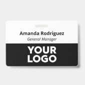 Aangepaste Logo medewerker Eenvoudige zwarte naam Badge (Voorkant)
