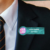 Aangepaste Logo Medewerker ID Faux Metallic Mat Gr Naamplaatje