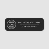 Aangepaste Logo Medewerker Magnetisch Zwart Naamplaatje (Voorkant)