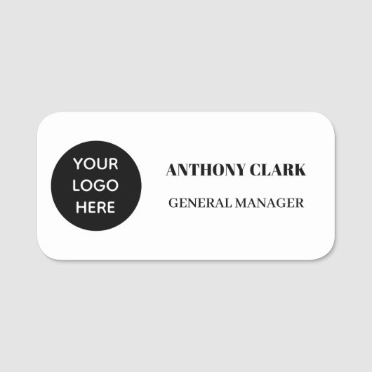 Aangepaste Logo Medewerker Magnetische of Veilighe Naamplaatje (Voorkant)