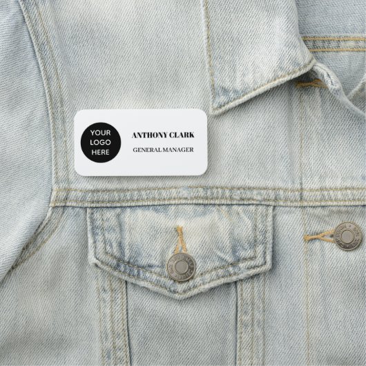 Aangepaste Logo Medewerker Magnetische of Veilighe Naamplaatje (In situ)