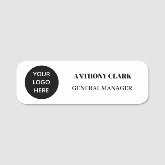 Aangepaste Logo Medewerker Magnetische of Veilighe Naamplaatje (Voorkant)