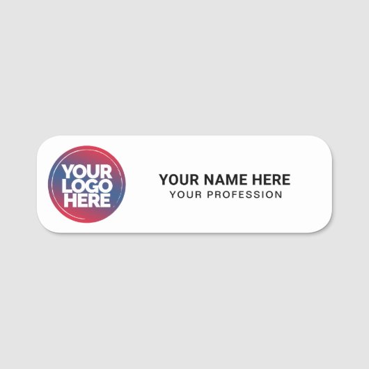 Aangepaste Logo Medewerker magnetische of veilighe Naamplaatje (Voorkant)