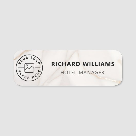 Aangepaste Logo Medewerker Magnetische of Veilighe Naamplaatje (Voorkant)