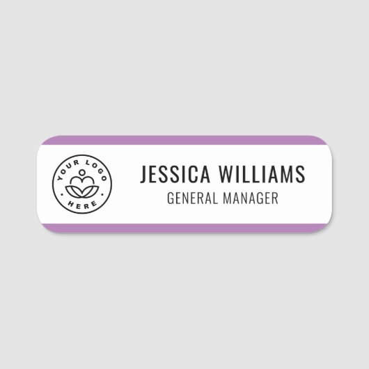 Aangepaste Logo Medewerker Paarse Naamplaatje (Voorkant)