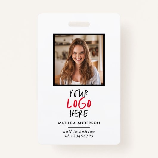 Aangepaste Logo Medewerker QR-code Gepersonaliseer Badge (Voorkant)