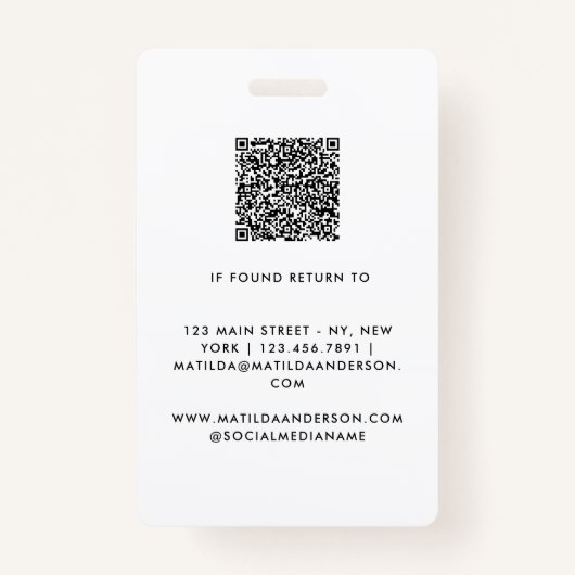 Aangepaste Logo Medewerker QR-code Gepersonaliseer Badge (Achterkant)
