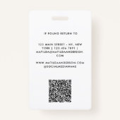 Aangepaste Logo Medewerker QR-code Gepersonaliseer Badge (Achterkant)