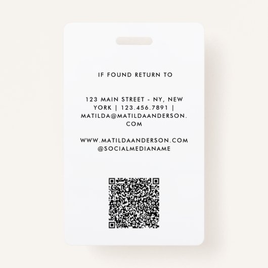 Aangepaste Logo Medewerker QR-code Gepersonaliseer Badge (Achterkant)