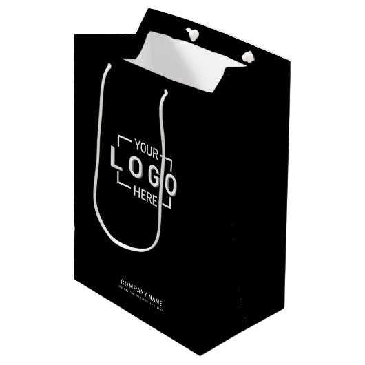 Aangepaste Logo Medium Cadeauzakje (Voorkant Gekanteld)