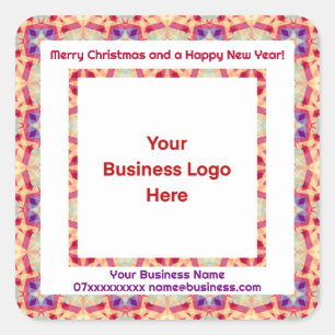 Aangepaste Logo Merry Christmas Business Marketing Vierkante Sticker