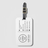 Aangepaste logo met sociale mediapictogrammen bagagelabel (Voorkant (verticaal))