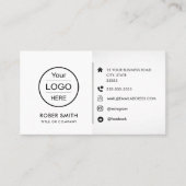 Aangepaste logo met sociale mediapictogrammen visitekaartje (Voorkant)