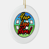 Aangepaste Logo met speciale aandacht voor bedrijv Keramisch Ornament (Rechts)