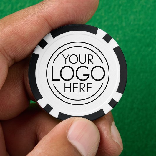 Aangepaste Logo met witte achtergrond - Modern min Poker Chips