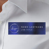 Aangepaste Logo Metallic Navy Blue Magnet Titel Naambadge
