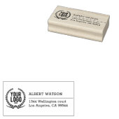 Aangepaste Logo | Minimaal zakelijk adres Rubberstempel (Gestempeld)