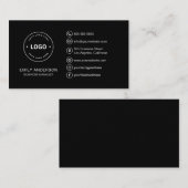 Aangepaste Logo Minimal Black Professional Visitekaartje (Voorkant / Achterkant)