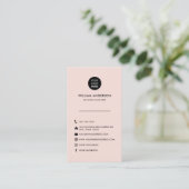 Aangepaste Logo Minimal Blush Roze Social Media Visitekaartje (Staand voorkant)