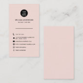 Aangepaste Logo Minimal Blush Roze Social Media Visitekaartje (Voorkant / Achterkant)