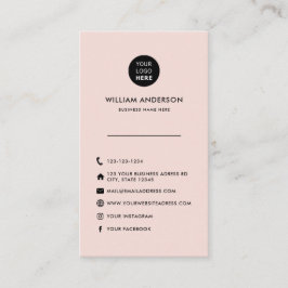 Aangepaste Logo Minimal Blush Roze Social Media Visitekaartje