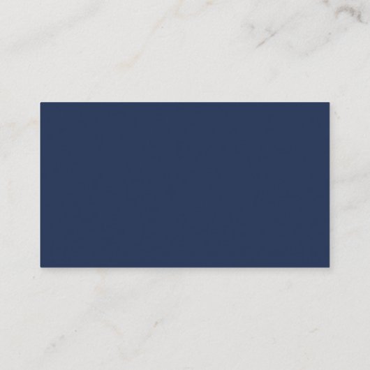 Aangepaste Logo Minimal Navy Blue Professional Visitekaartje (Achterkant)